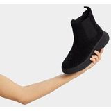 FitFlop Women F-Mode Suede Flatform Chelsea Boots All Black-Schoenmaat 40