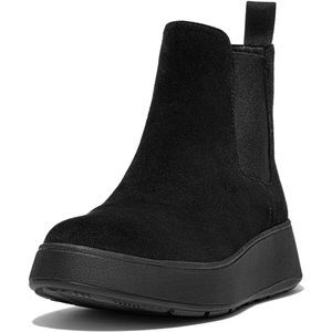 FitFlop Women F-Mode Suede Flatform Chelsea Boots All Black-Schoenmaat 39