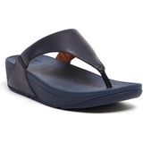 Fitflop Lulu Leather Toepost Slippers Blauw Vrouw
