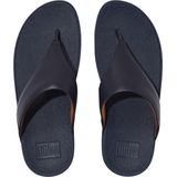 Fitflop Lulu Leather Toepost Slippers Blauw Vrouw