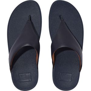 Fitflop Lulu Leather Toepost Slippers Blauw Vrouw