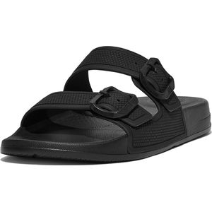 FitFlop Iqushion Two-Bar Buckle Slides ZWART