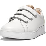 FitFlop Rally Metallic-Back Leather Strap Sneakers WIT - Maat 36