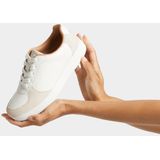 Fitflop Vrouwen Rally Tennis Sneaker Leder/Suede Panel, Urban White Paris Grijs, 38.5 EU