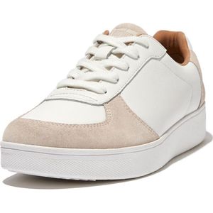 FitFlop Rally Leather Suede Panel Sneakers WIT