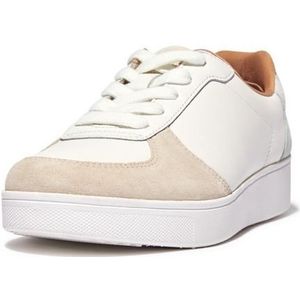 FitFlop Rally Leather/Suede Panel Sneakers WIT - Maat 40