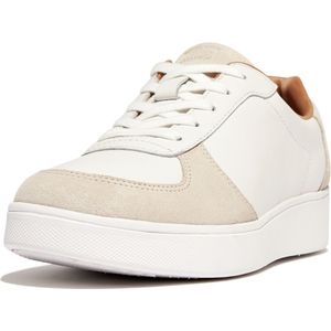 FitFlop Rally Leather/Suede Panel Sneakers WIT - Maat 41