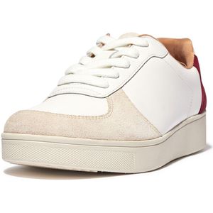 FitFlop Rally Leather/Suede Panel Sneakers WIT - Maat 37