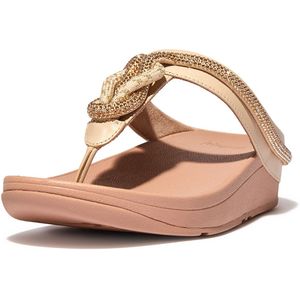 FitFlop Fino crystal-cord leather toe-post sandals