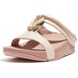 FitFlop Fino Crystal-Cord Leather Slides BEIGE - Maat 37