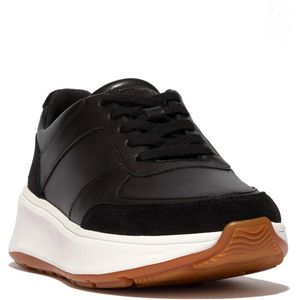 FitFlop - F-Mode Leather Suede Flatform - Sneakers - Zwart - Suède/Leer