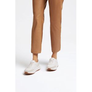 FitFlop - F-Mode Leather Suede Flatform - Sneaker - Urban White - Suède / Leer