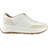 FitFlop - F-Mode Leather Suede Flatform - Sneaker - Urban White - Suède / Leer