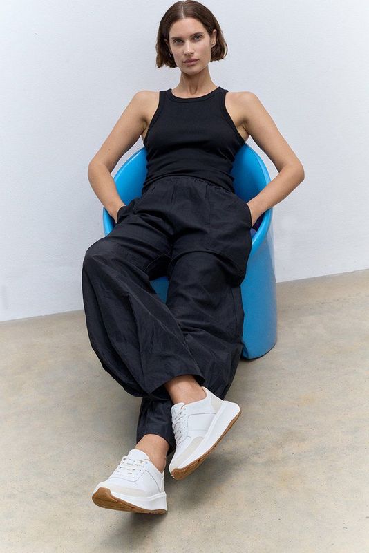 FitFlop - F-Mode Leather Suede Flatform - Sneaker - Urban White - Suède / Leer