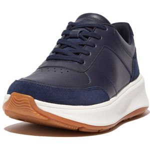 FitFlop Women F-Mode Leather Suede Flatform Sneakers Midnight Navy-Schoenmaat 40