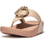 FitFlop Women Lulu Crystal-Circlet Leather Toe-Post Stone Beige-Schoenmaat 38