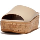 FitFlop Eloise Cork-Wrap Leather Wedge Slides BEIGE - Maat 40