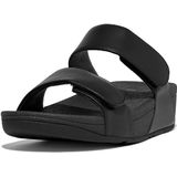 FitFlop Women Lulu Adjustable Leather Slides All Black-Schoenmaat 40