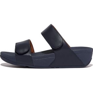 FitFlop Lulu Adjustable Leather Slides BLAUW