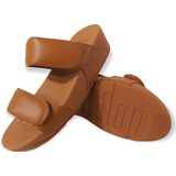 Fitflop Slipper Lulu Adjustable Leather Slides Light Tan Cognac