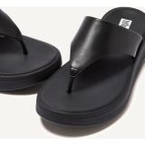 FitFlop Women F-Mode Leather Flatform Toe-Post All Black-Schoenmaat 36