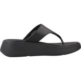 FitFlop F-Mode Leather Flatform Toe-Post Sandals ZWART