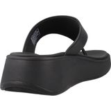 FitFlop F-Mode Leather Flatform Toe-Post Sandals ZWART