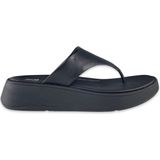FitFlop F-Mode Leather Flatform Toe-Post Sandals ZWART