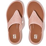 FitFlop F-mode woven-raffia flatform toe-post sandals