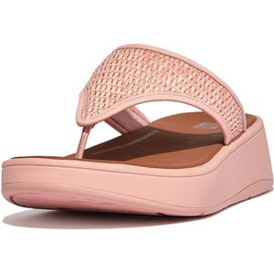 FitFlop F-mode woven-raffia flatform toe-post sandals