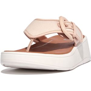 FitFlop Women F-Mode Buckle Canvas Flatform Toe-Post Rose Foam-Schoenmaat 40