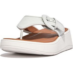 FitFlop F-mode buckle canvas flatform toe-post sandals