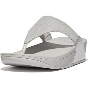 Fitflop Dames LULU SHIMMERLUX teen post sandalen, zilver, 38 EU, Zilver, 38.5 EU