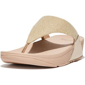 Fitflop Lulu Shimmerlux Toe-post Sandalen Beige EU 40 Vrouw