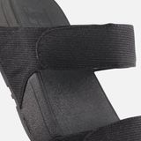 FitFlop - Lulu Adjustable Shimmerlux Slides - All Black - Immitatieleer - Met Verstelbare Bandjes