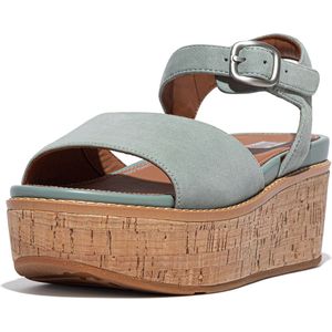 FitFlop Eloise Cork-Wrap Suede Back-Strap Wedge Sandals BLAUW - Maat 39