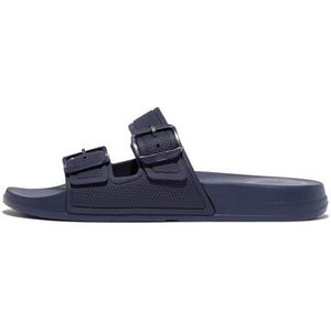 Fitflop Iqushion Two-bar Buckle Slides Slippers voor dames, Navy Blauw