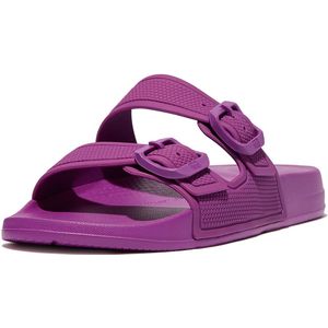 Dames Fit Flop iQushion Two-Bar Buckle Slide Sandalen in Violet