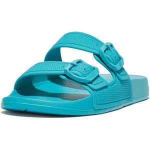 FitFlop Iqushion Two-Bar Buckle Slides BLAUW - Maat 41