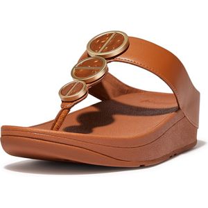 FitFlop Halo Metallic-Trim Toe-Post Sandals BRUIN