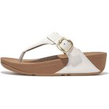 Fitflop Slipper Lulu Adjustable Leather Toe-Post Urban White