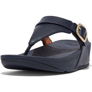 FitFlop Lulu Verstelbare Leren Toepost Slippers BLAUW - Maat 41