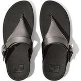 FitFlop Lulu Verstelbare Leren Toepost Slippers GRIJS - Maat 36