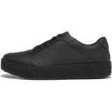 FitFlop Women Rally Tumbled-Leather Crepe Sneakers All Black-Schoenmaat 42