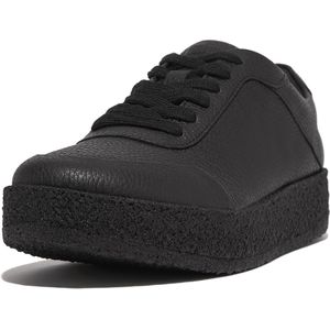 FitFlop Women Rally Tumbled-Leather Crepe Sneakers All Black-Schoenmaat 41