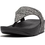 FitFlop Lulu Shimmerweave Toepost Sandalen Slippers ZWART
