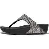 FitFlop Lulu Shimmerweave Toepost Sandalen Slippers ZWART
