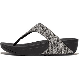 FitFlop Lulu Shimmerweave Toepost Sandalen Slippers ZWART