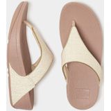 FitFlop Lulu Shimmerweave Toepost Sandalen/Slippers BEIGE - Maat 37