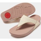 FitFlop Lulu Shimmerweave Toepost Sandalen/Slippers BEIGE - Maat 42